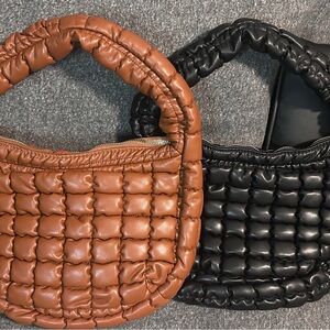 Stylish Brown and Black Quilted Women's Bag